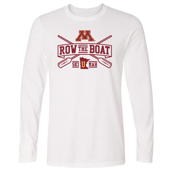 University of Minnesota Row the Boat White Long Sleeve T Shirt